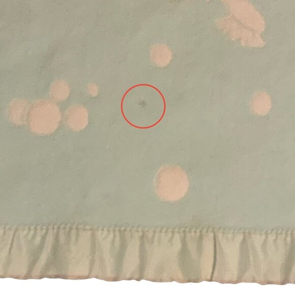 Vintage Baby Blanket With Satin Trim Kittens Bathing Design 34x44 Blue White - Picture 9 of 9